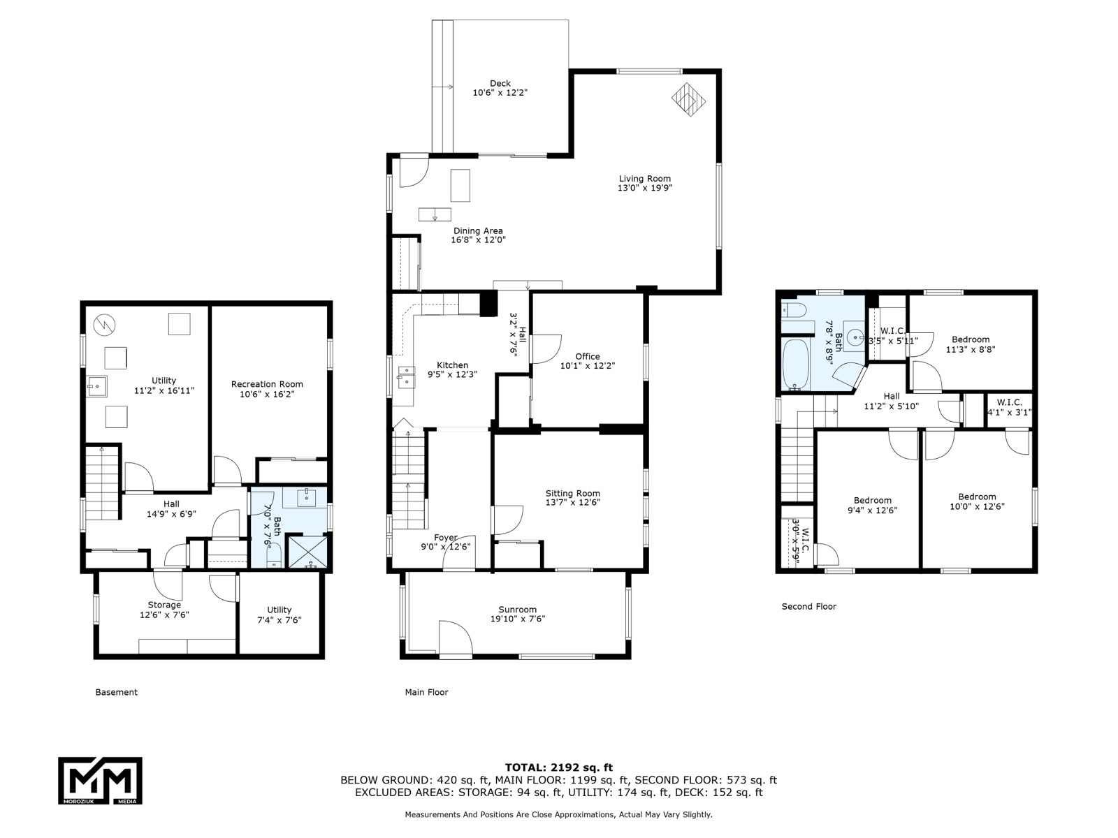 Measured two-dimensional residential floor plan