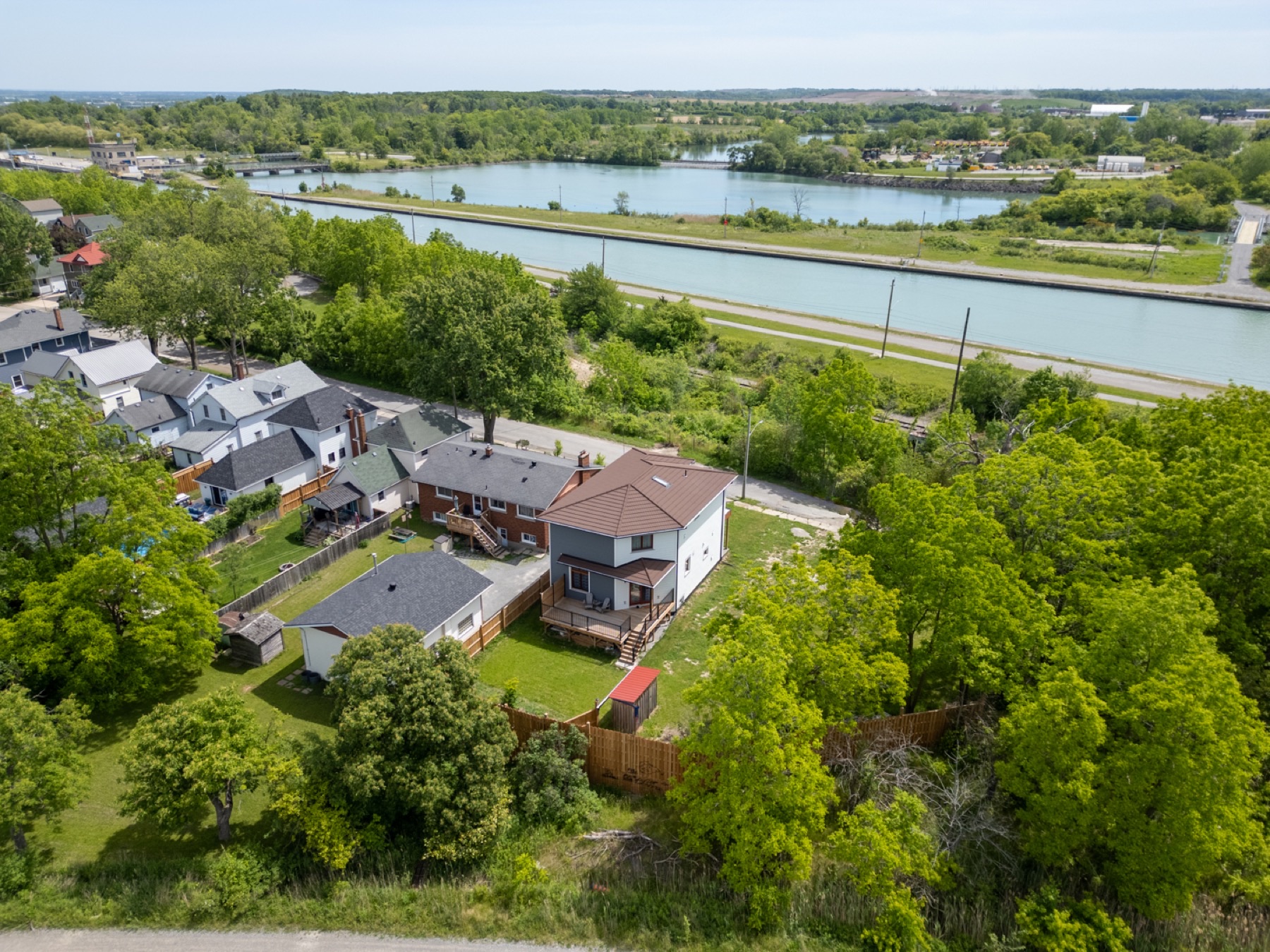 Aerial property photograph overlooking the Welland Canal